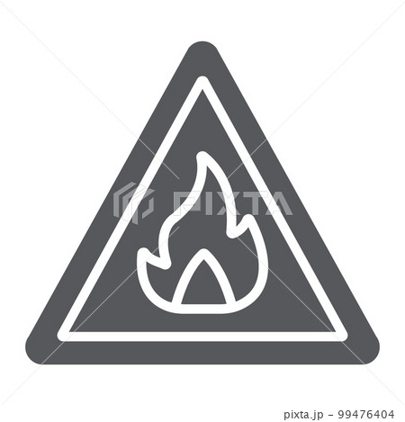 Flammable sign glyph icon, warning and attention, fire symbol sign, vector graphics, a solid pattern on a white background, eps 10. 99476404