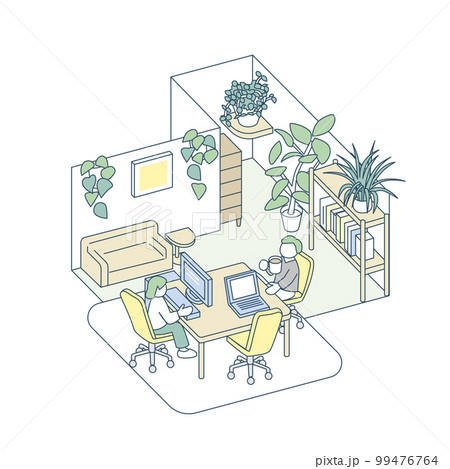 建物の中のリラックススペース。仕事をしながら過ごす時間 建物の中のリラックススペース。仕事をしながら過ごす時間 99476764