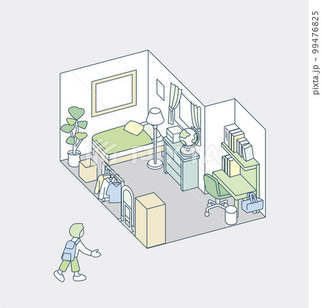 家の中の子供部屋。学習やくつろぎのために整えられた空間 99476825