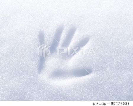 雪の上の手形。 99477683