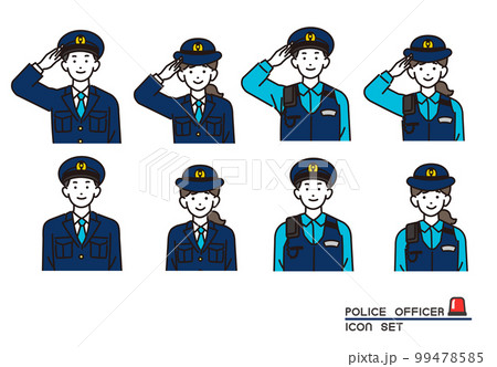 男女の警官の上半身のベクターイラスト素材/警察/お巡りさん 男女の警官の上半身のベクターイラスト素材/警察/お巡りさん 99478585