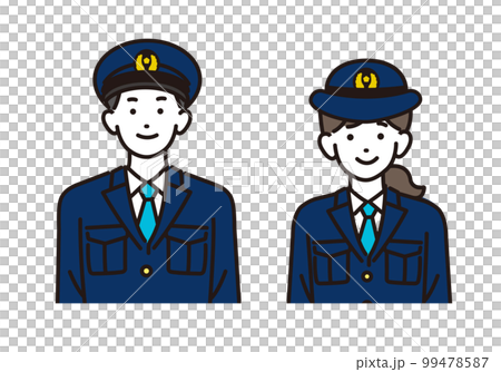 男女警官/警察/警察上半身矢量圖素材 99478587