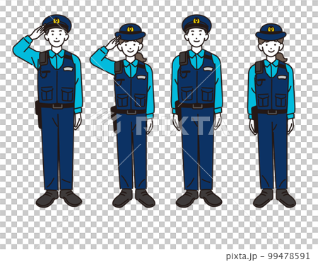 男女夏裝矢量插畫素材/警察/警察 99478591