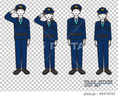 Vector illustration material of male and female police officers / police / policeman 99478593