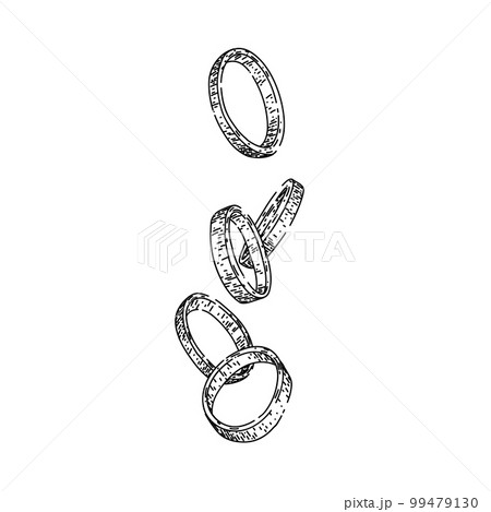 onion red ring sketch hand drawn vector 99479130