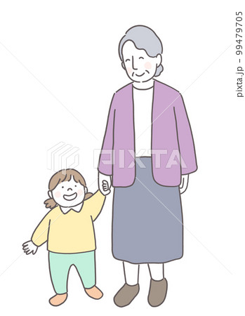 孫とおばあちゃんの散歩のイラスト素材 [99479705] - PIXTA