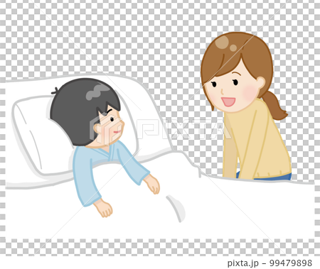Mom accompanying a child in hospital 99479898