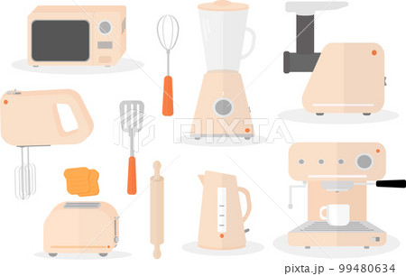 set of equipment for the kitchen kettle microwave blender mixer meat grinder coffee maker toaster set of equipment for the kitchen kettle microwave blender mixer meat grinder coffee maker toaster 99480634