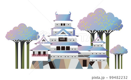 松本城。天守閣の見える風景 99482232