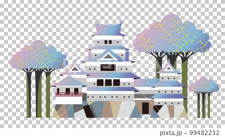 松本城。天守閣の見える風景 99482232