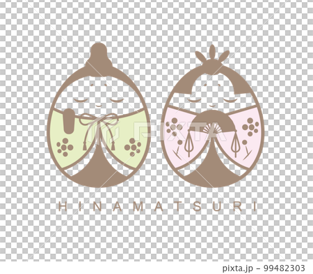ひな人形（たまご型）のイラスト素材 ベクター ひな祭り 桃の節句 99482303