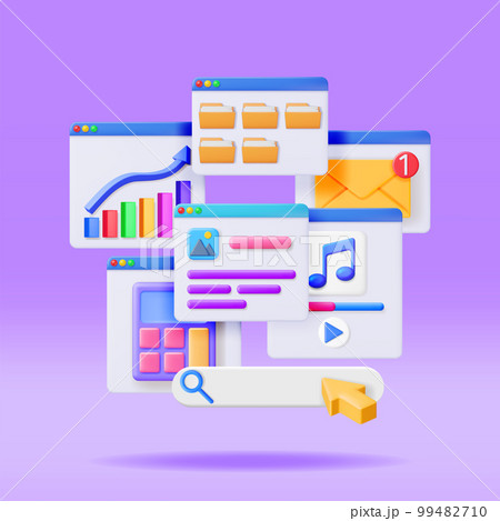 3D Application Windows Interface Isolated 99482710