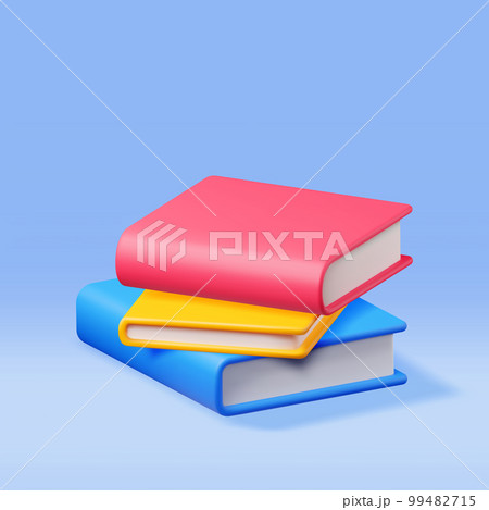3D Stack of Closed Books Isolated 99482715