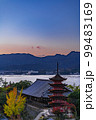 世界遺産安芸の宮島の五重塔と紅葉(ライトアップ) 99483169