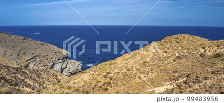 Rocky Coastline and Cliffs, Los Escullos, Cabo de Gata-Nijar Natural Park, Spain Rocky Coastline and Cliffs, Los Escullos, Cabo de Gata-Nijar Natural Park, Spain 99483956