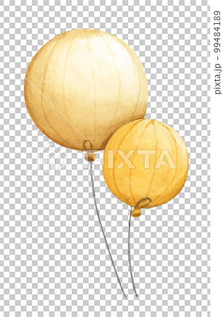 Watercolor painting of Yellow balloon. Party decoration for celebrations and birthday. Watercolor painting of Yellow balloon. Party decoration for celebrations and birthday. 99484189