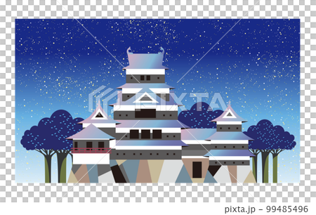 松本城。漂浮在夜空中的天守閣 99485496