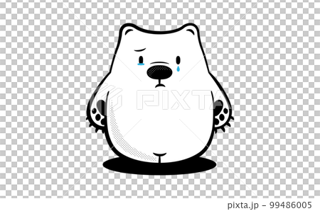 帶有吉祥物角色風格的簡單流行可愛北極熊的時尚動物插圖 design_cry / tears 帶有吉祥物角色風格的簡單流行可愛北極熊的時尚動物插圖 design_cry / tears 99486005