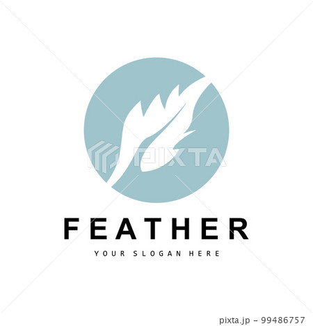 Feather Logo, Animal Wing Design, Vector Icon Template Simple 99486757