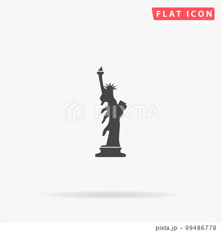 Liberty statue flat vector icon 99486778