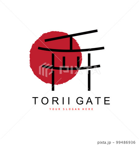Torii Gate Logo, Japanese Building Design, China Icon Vector, Illustration Template icon 99486936
