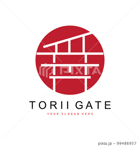 Torii Gate Logo, Japanese Building Design, China Icon Vector, Illustration Template icon 99486957