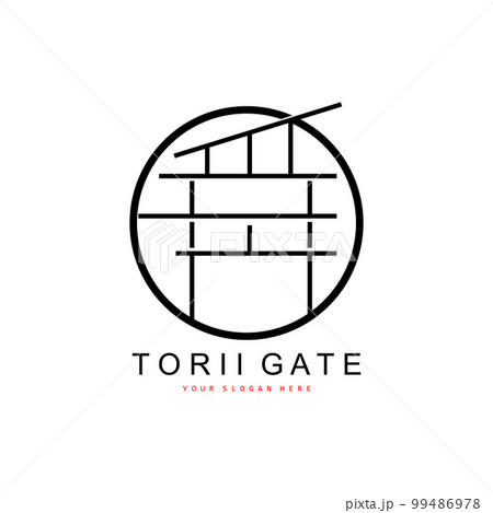 Torii Gate Logo, Japanese Building Design, China Icon Vector, Illustration Template icon 99486978