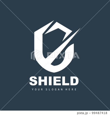 Shield Logo, Safe And Strong Security Vector, Design, Protection Simple Style, Template Brand Icon 99487418