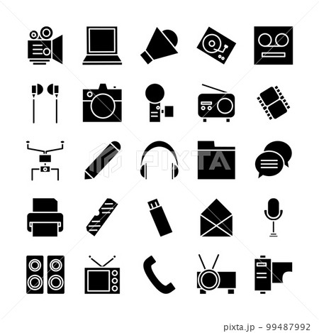 Multimedia icon set 99487992