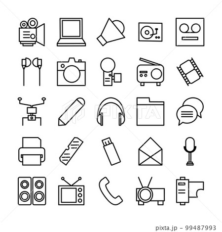 Multimedia icon set 99487993