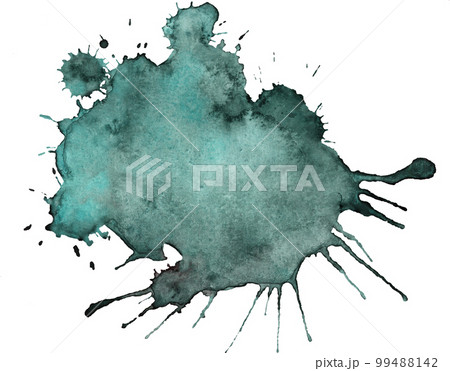 Watercolor Abstract green splash on white background. Colorful splash on the paper. Hand drawn Illustration perfect for card, invitation and more. Watercolor Abstract green splash on white background. Colorful splash on the paper. Hand drawn Illustration perfect for card, invitation and more. 99488142