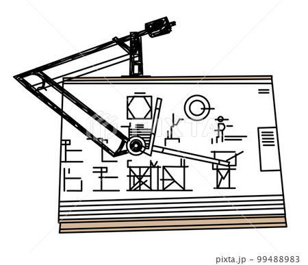 Architectural drawing board isolated on white 99488983