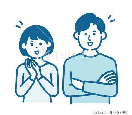 納得する男女 99488990