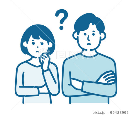 疑問符を浮かべる男女 99488992