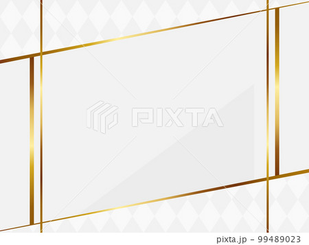 高級感のあるラインとダイヤ模様の背景 横位置 ホワイト&ゴールド 高級感のあるラインとダイヤ模様の背景 横位置 ホワイト&ゴールド 99489023