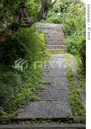 石畳の通路と階段 99489069