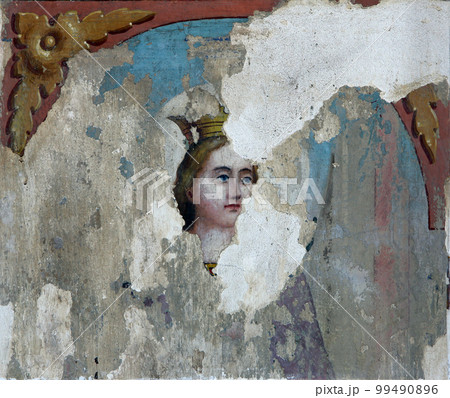 Saint Catherine of Alexandria, fresco in the church of Saint Matthew in Stitar, Croatia Saint Catherine of Alexandria, fresco in the church of Saint Matthew in Stitar, Croatia 99490896