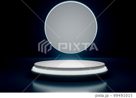 Marble podium in dark and blue tone 99491015