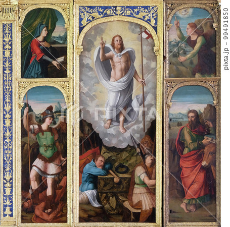 The altar of the Resurrection of Jesus in the Franciscan church of the Friars Minor in Dubrovnik, Croatia 99491850