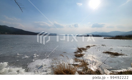 冬の風景 川 北漢江 99492222