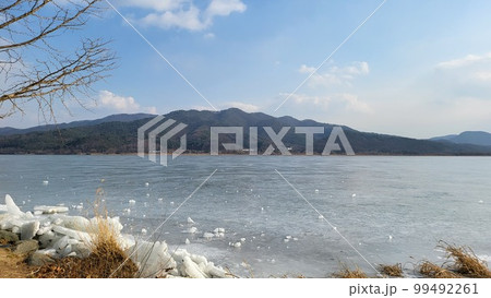 冬の風景 川 北漢江 99492261