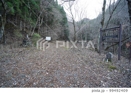 妙義湖上流　裏妙義の三方境から女道を下り、沢沿いの林道を国民宿舎へ向かう　2022年11月25日 99492409