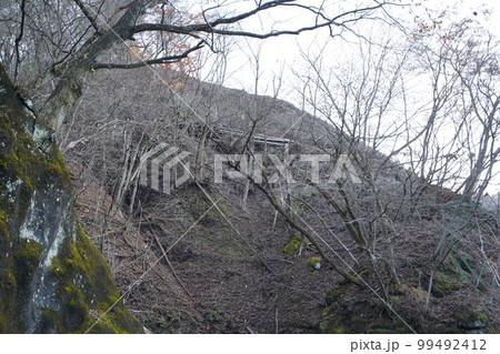妙義湖上流 裏妙義の三方境から女道を下り、沢沿いの林道を下る 林道からの景色 2022年11月25日 妙義湖上流 裏妙義の三方境から女道を下り、沢沿いの林道を下る 林道からの景色 2022年11月25日 99492412