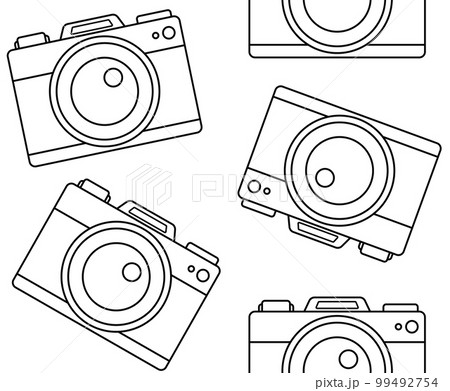 Vector seamless pattern of flat photo camera 99492754