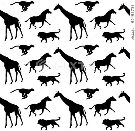 Vector seamless pattern of African animals 99492755