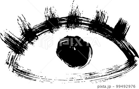 Ink Grunge Dry Brush Open Eye 99492976