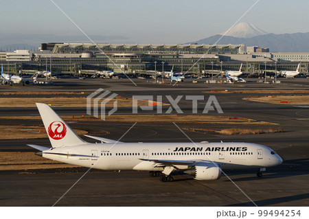 富士山と羽田空港 99494254