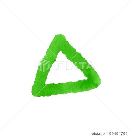Watercolor triangle stroke in grass green color 99494792
