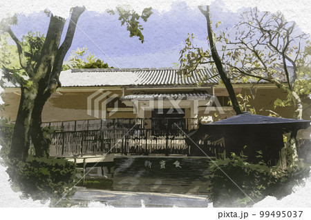 水彩画風　唐招提寺　新宝蔵　奈良県奈良市 99495037