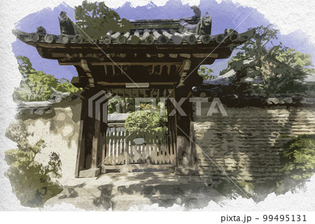 水彩画風 唐招提寺 中興堂 奈良県奈良市 水彩画風 唐招提寺 中興堂 奈良県奈良市 99495131